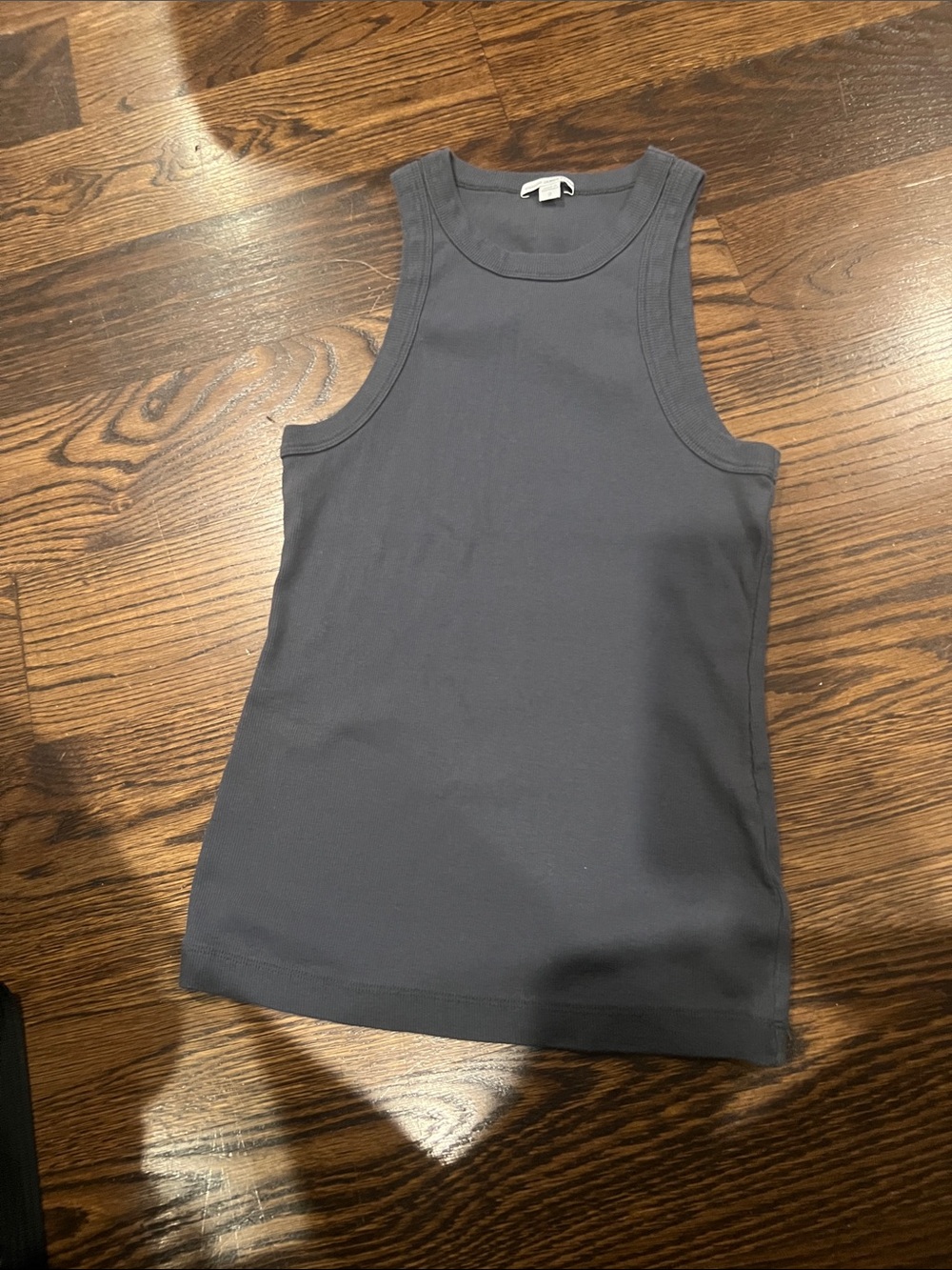 James Perse Charcoal Ribbed Tank Top